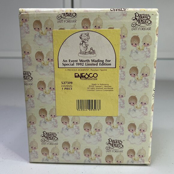 Precious Moments 1992 Limited Edition Figurine "An Event Worth Wading For" 1991 - Picture 3 of 11